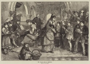 Landsbykoret til øvelse